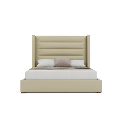 Vegan Leather Wingback Bed
