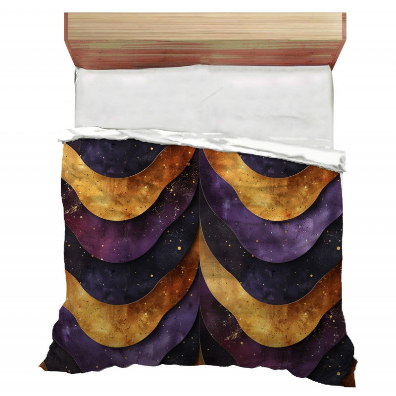 Waves Abstract Bathroom Machine Printed Duvet Cover, Queen Duvet Cover