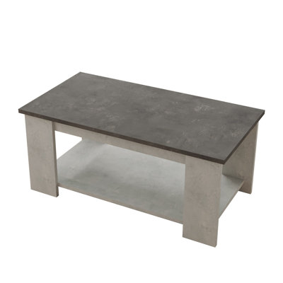 Table basse à tréteaux avec rangement