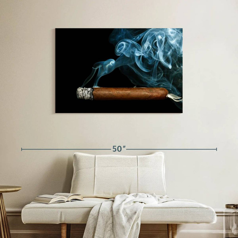 Senne Cigar With Smoke, 26" H x 39" W