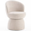 Boucle Swivel Barrel Dining Chair-637600819