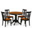 Ensemble de table de salle à manger moderne 5 pièces comprenant une table de cuisine ronde avec piédestal et 4 chaises de cuisine, 36 po x 36 po, noir et cerise-1862424387-1862424385