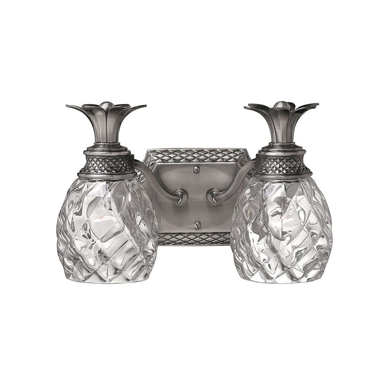 Plantation 2-Light Wall Sconce, Nickel antique poli