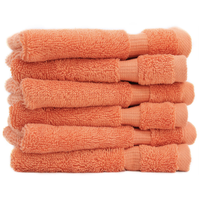 Ensemble de 6 serviettes en coton Wellston, corail