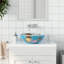 Lavabo à poser rond en céramique multicolore f16.1x5.5 vidaXL