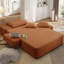Chaise longue convertible en velours côtelé moelleux avec pochette de rangement-780759052