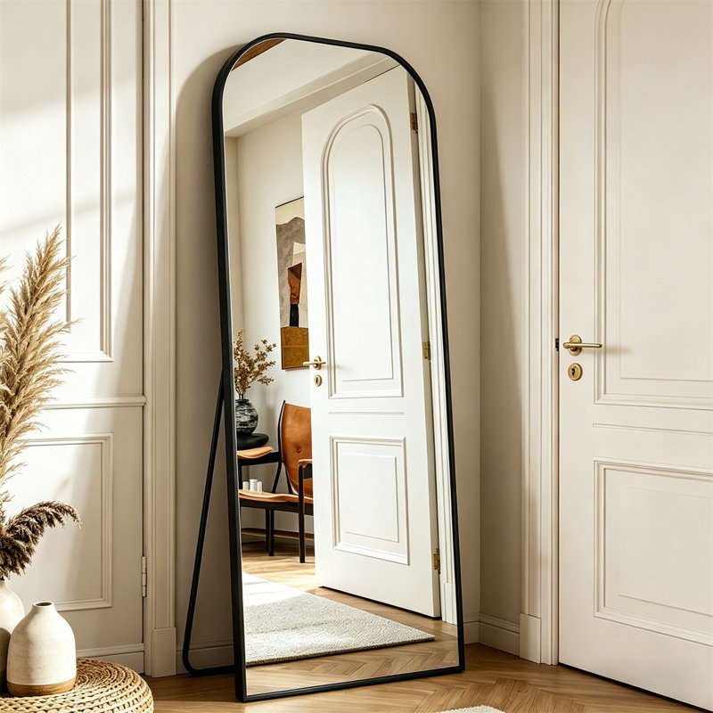Arched Full-Length Mirror – Freestanding Or Wall-Mounted Floor Mirror With Stand, Premium Aluminum Frame, Ideal For Bedroom, Living Room, And Entryway
