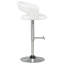 Tabouret de bar pivotant ajustable Travia en similicuir blanc et chrome-322771872