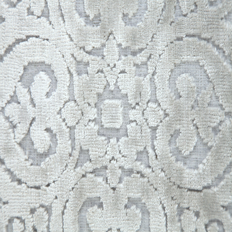 20" Silver Gray Textured Medallion Throw Pillow