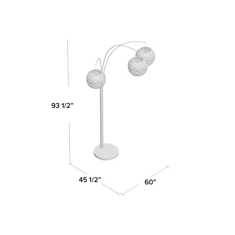 Altamease 93.5'' Polished Steel Tree Floor Lamp, Not Included