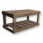 36" Handcrafted Rustic Coffee Table with Floor Shelf – Solid Wood, Dark Walnut Finish