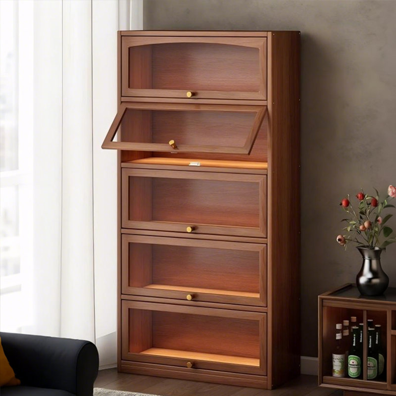 Bibliothèque 23,62 "en bois massif brun, H 67,72 po x l 23,62 po x P 12,6 po