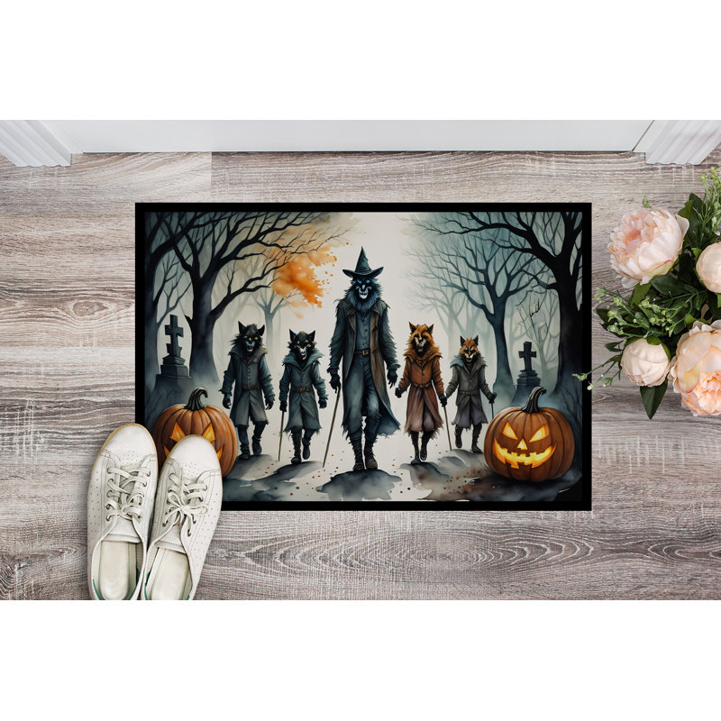 Halloween Orcs Spooky Outdoor Rubber Doormat 18x27
