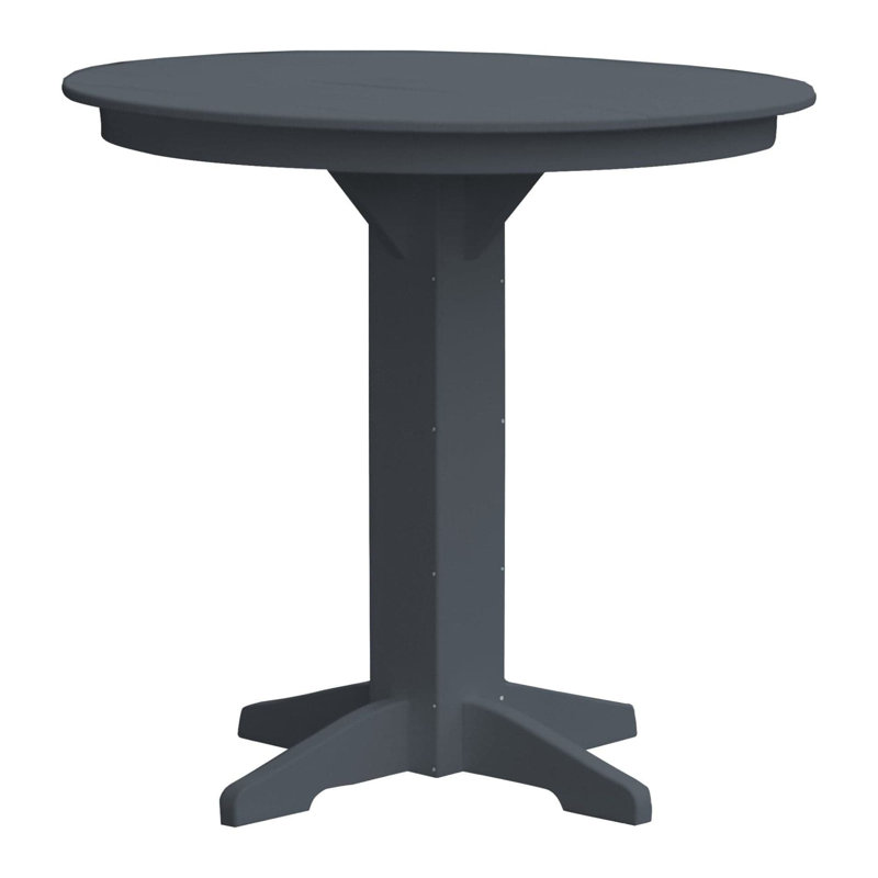  Table de bar ronde Poly Composite, 44 po, gris foncé, 44 in., Dark Grey