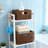 Wicker Storage Baskets With Handles, Set Of 3 Decorative Resin Shelf Organizer Boxes For Home And Office