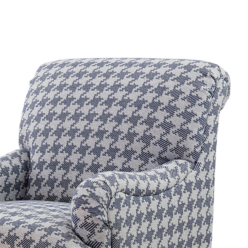 Danforth Blue Upholstered High Backrest Accent Chair, Blue