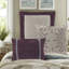 Ensemble de literie luxueuse 7 pièces, tissu en faux suède, grand lit mauve pour une chambre à coucher contemporaine