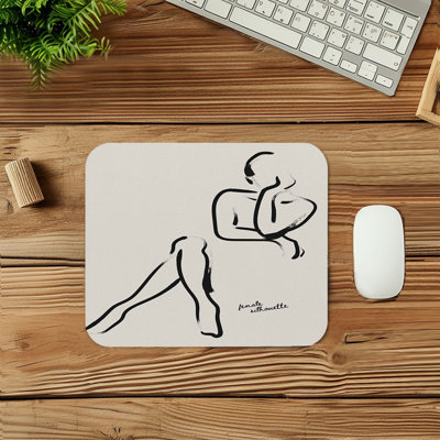 People and Portraits Muse Neutral Portraits Female Modern Gaming Cute Office Laptop Desk Pad Gift Mat Square Rectangle Non-Slip Mousepad