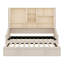 Lit de jour rembourré avec lumières d'accoudoirs à DEL, tablettes et armoires de rangement, relevable coulissant-149073046