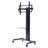 Callington Curved Wood Floor TV Stand Mount & Wheels for Up to 85" TVs, Black