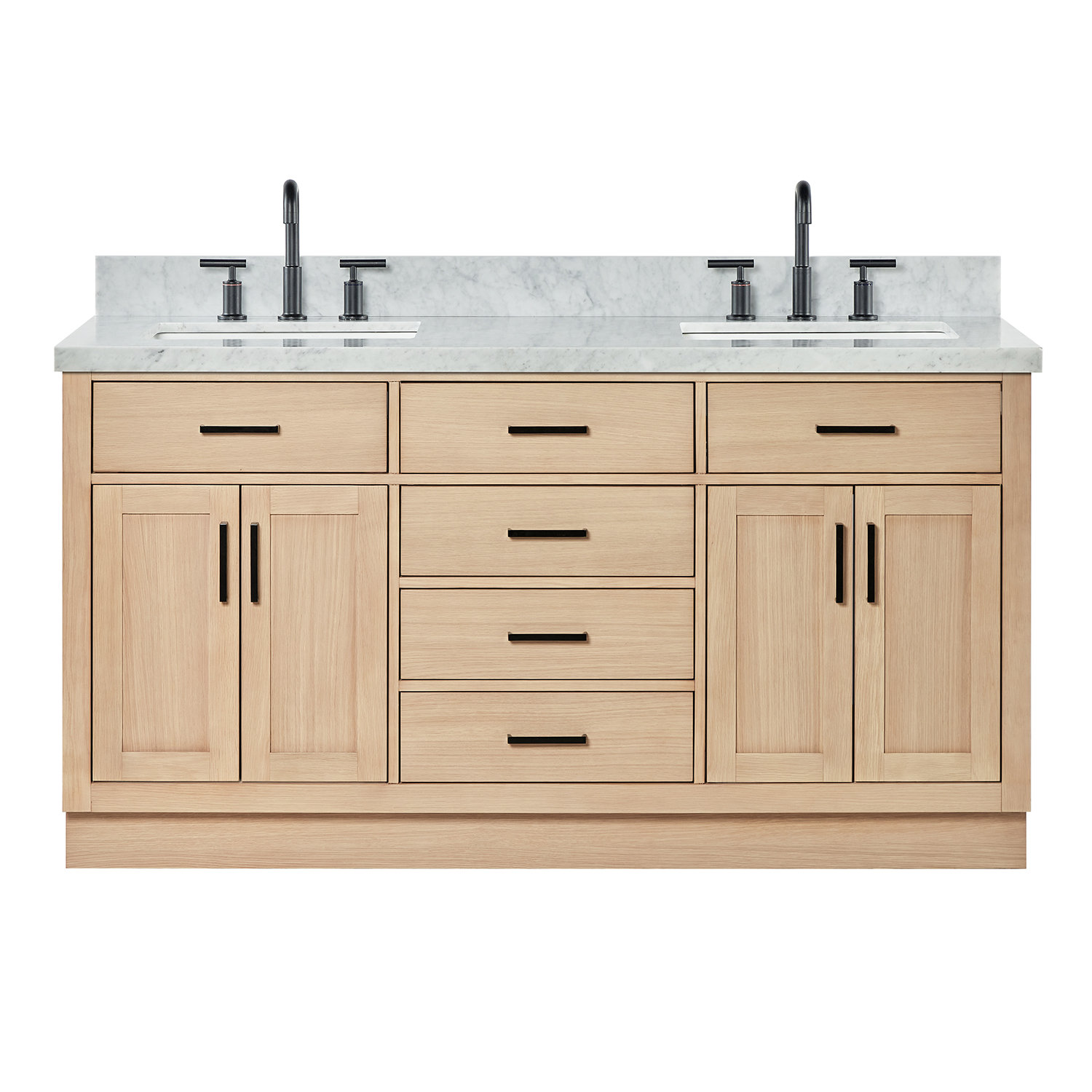 Ariel Bath Ariel Hepburn 67 Inch Bathroom Vanity With Italian Carrara ...