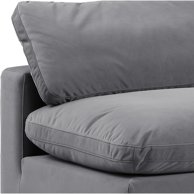 Fauteuil l 40 po, Velours gris