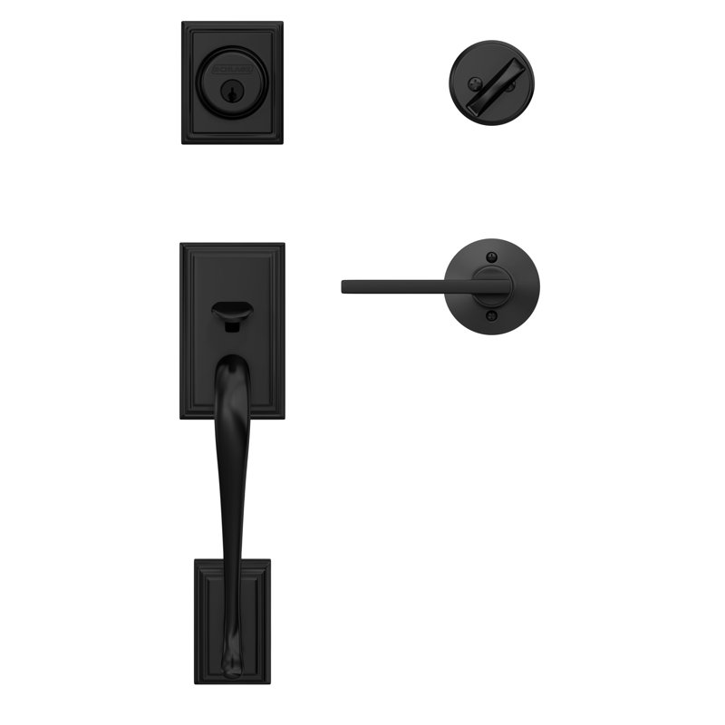 Addison Handleset with Deadbolt and Latitude Door Lever and Rosette