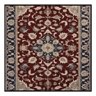 Machine Washable Persian Black Area Rug