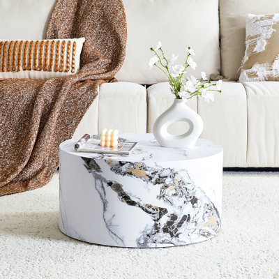 Marbletexture Round Mdf Coffee Table