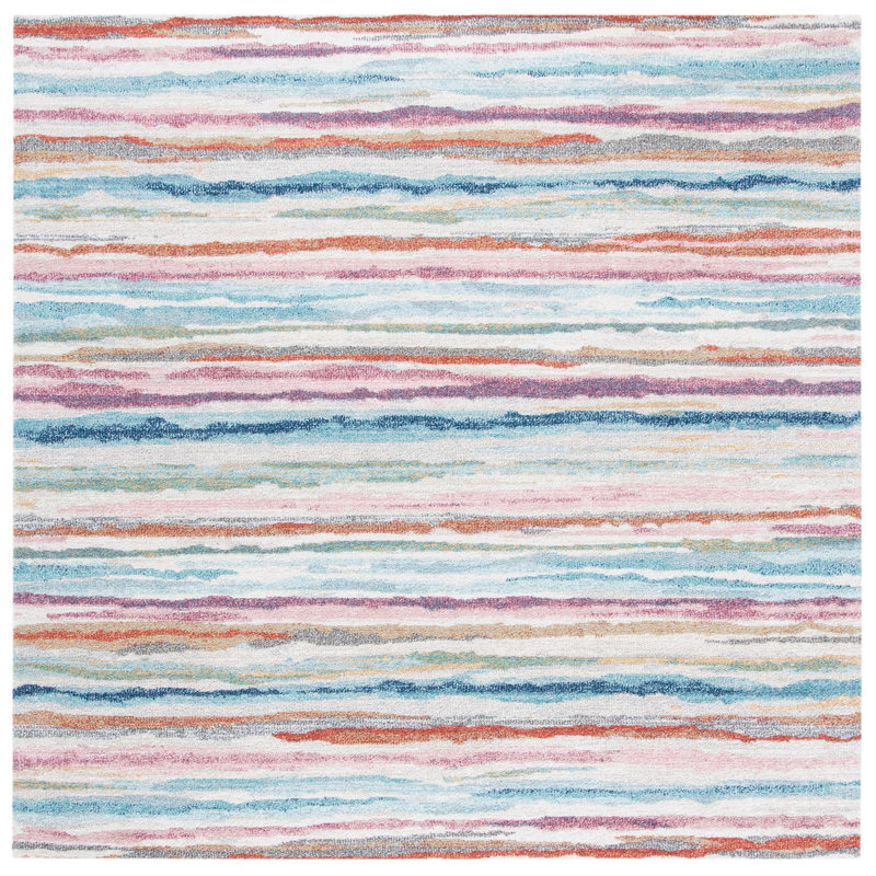Jelliff Performance Striped Rug, Square 6'7"