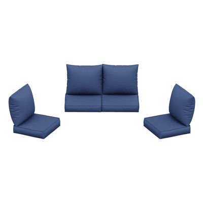 Coussin de siège / dossier d'extérieur (ensemble de 4 sièges, 4 dossiers)