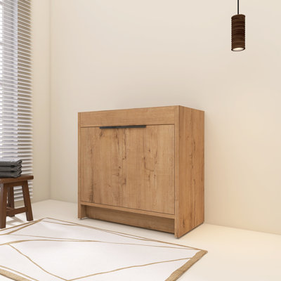 Base de meuble-lavabo autoportant 36 po avec 2 portes d'armoire à fermeture douce, tablette réglable