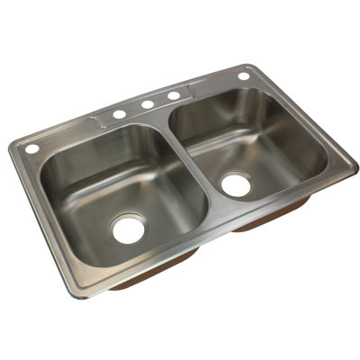 33'' L Double Bowl Stainless Steel Kitchen Sink