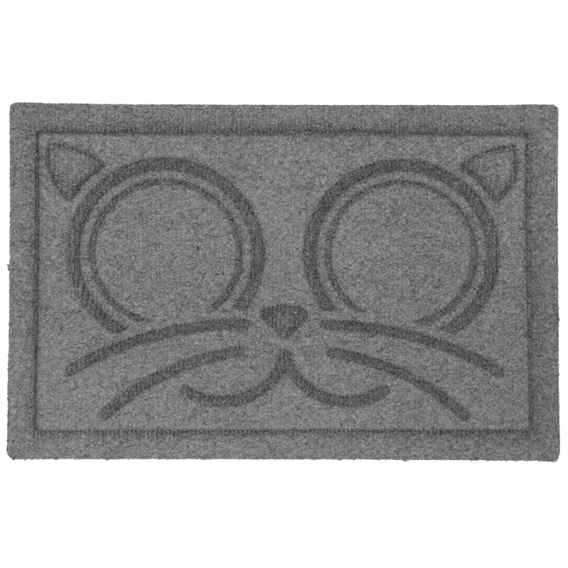 Tapis intérieur pour chat WaterHog® Kitty Face 20 po x 30 po, 20", Gris moyen