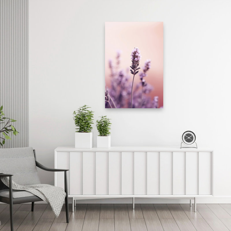 Lavender Serenity Colorful Contemporary Elegant Lavender Lilac Flower Nature Wall Art Print 1 Piece Wrapped Canvas Wall Art