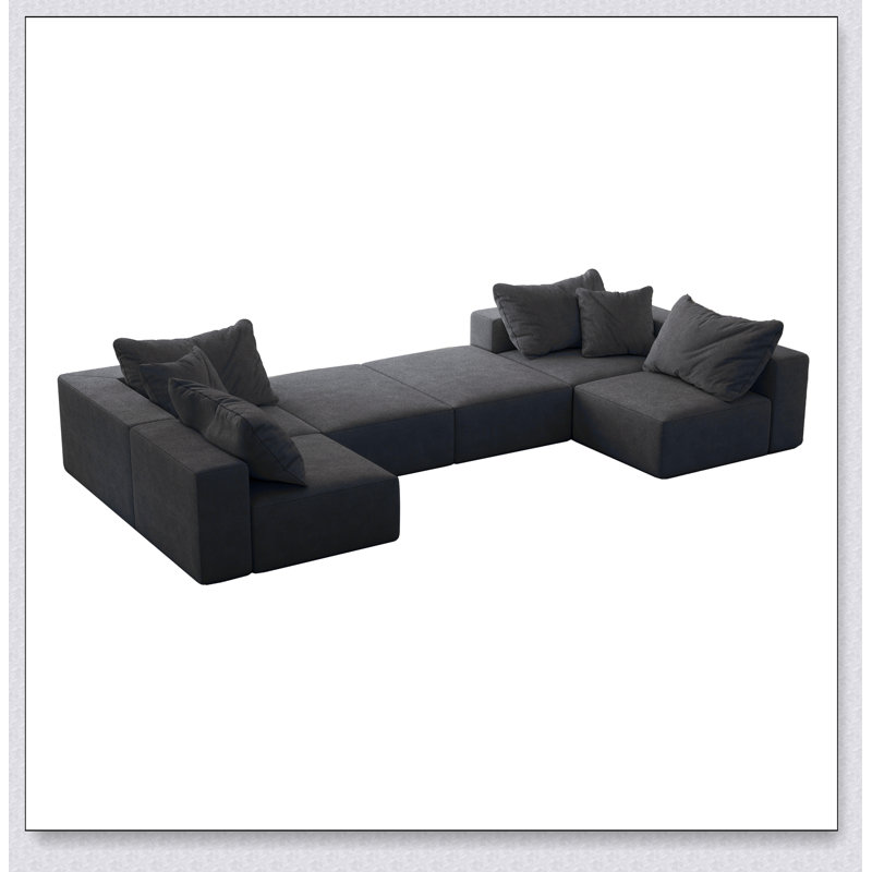 Canapé modulaire surdimensionné confortable pour le salon et la chambre à coucher, augmentant l'espace et la détente, Gris