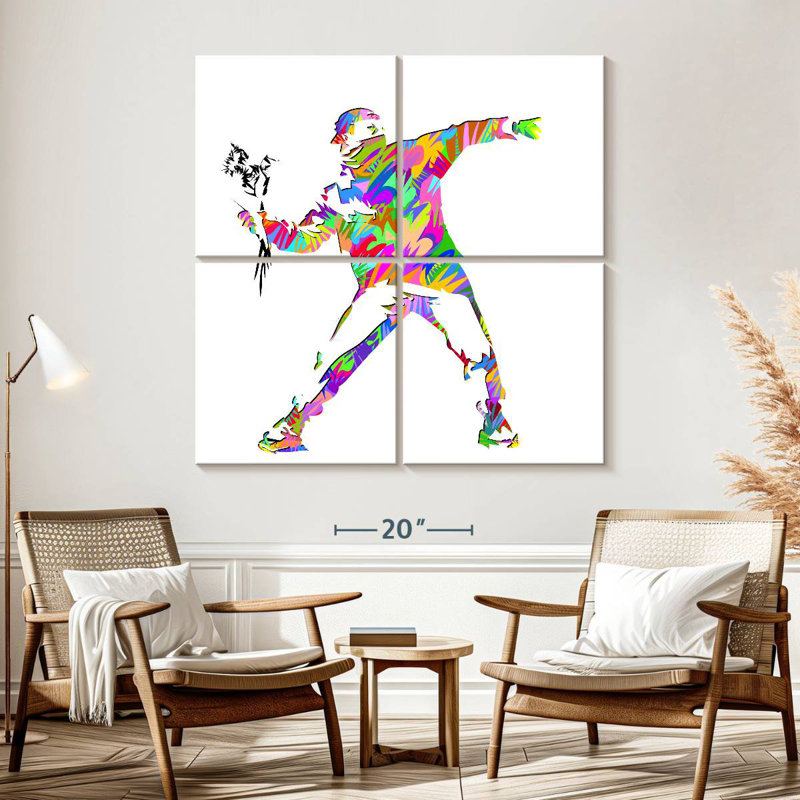 Fleurs de Leisha Banksy 2022, H 57 po x l 57 po