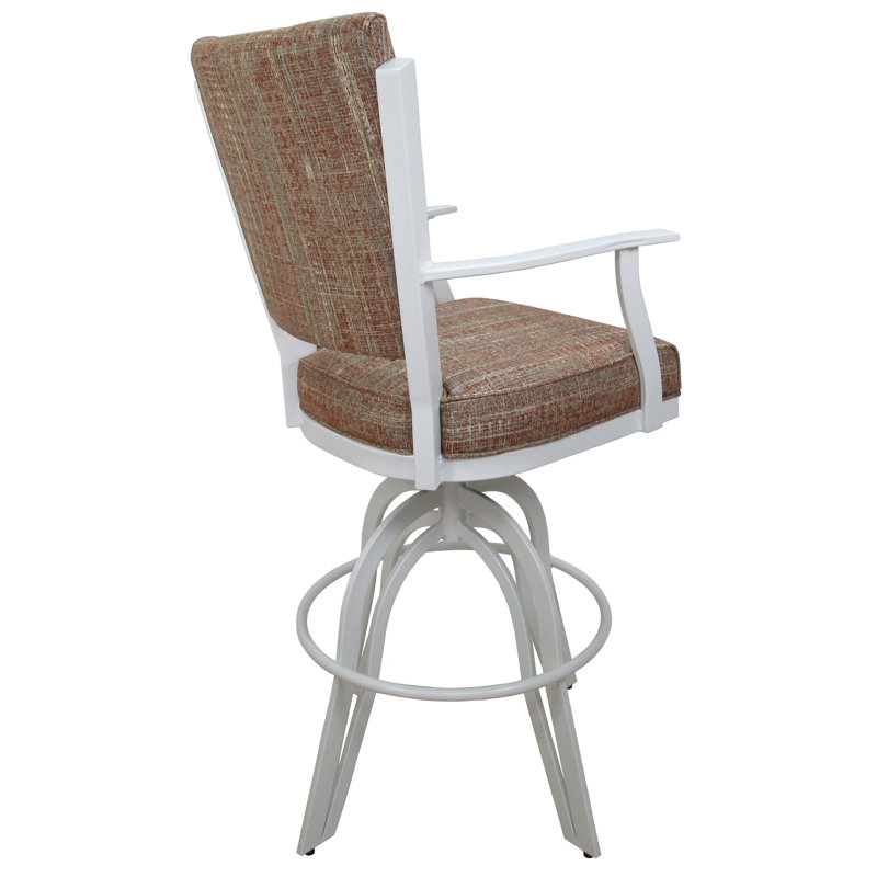Metal Swivel Bar Stool  - Watusi Madder, White, Madder, Counter Stool (26” Seat Height)