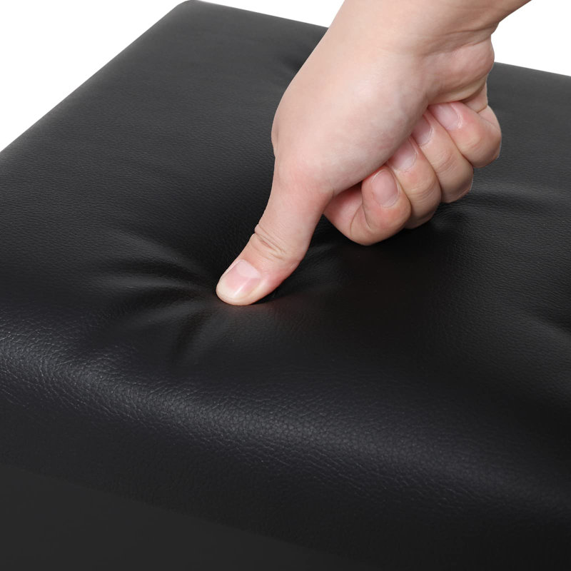 Upholstered Storage Bench, Black