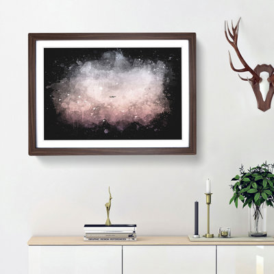 Airplane Passing the Moon - Picture Frame Graphic Art Print