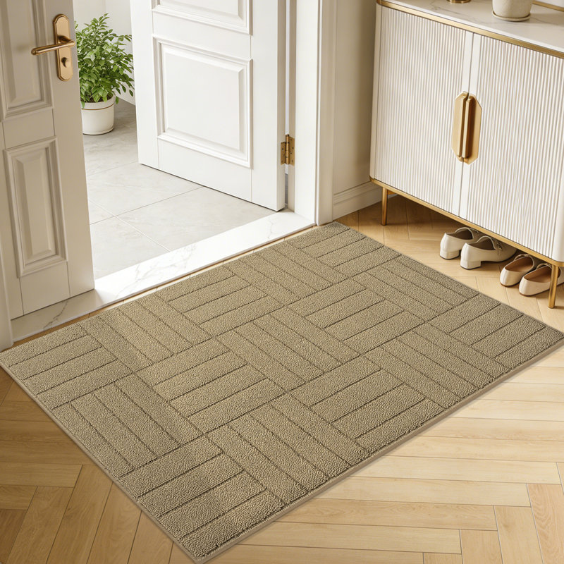 Tapis de porte en polypropylène antidérapant antitaches, Beige, l 32 po x L 48 po