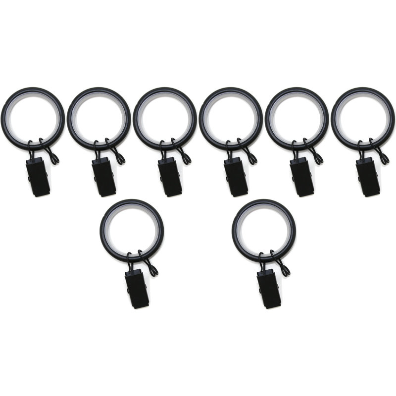 Anneau de rideau en métal Mcallister, Noir mat, Diamètre de 1,25 po