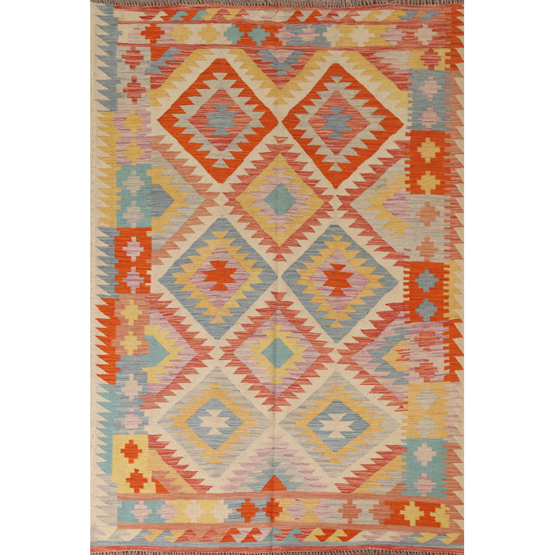 Tapis oriental géométrique Kilim 5 x 7