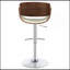 Tabouret de bar réglable écru et chrome