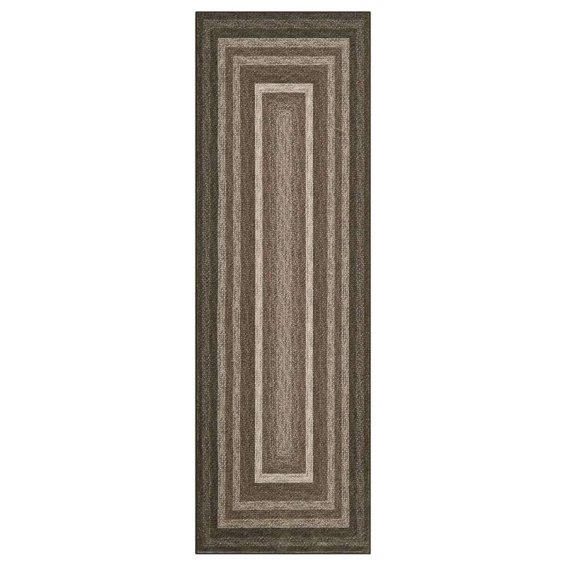 Large Machine Washable Rugs Modern Bordered Living Room Rugs Soft Ultra-Thin Braided Print Rugs Non-Slip Non Shedding Stain Resistant Indoor Carpet