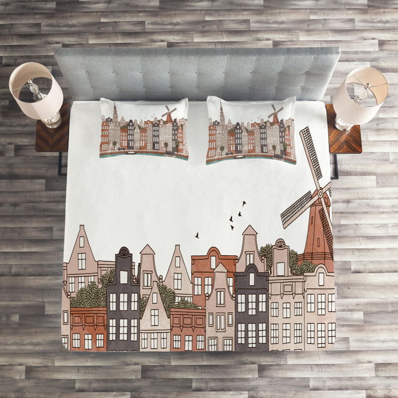 Polyester Coverlet, King Bedspread + 2 Shams