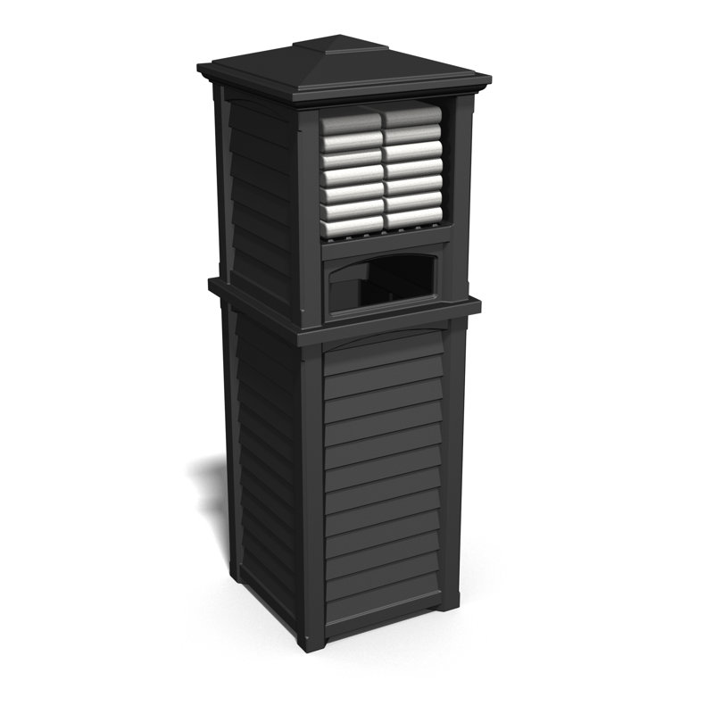 Charlton Home® Tillett 23'' W 24 Gallons Water Resistant Resin Towel Valet, Black