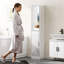 kleankin Tall Mirrored Bathroom Cabinet Tallboy High Gloss White