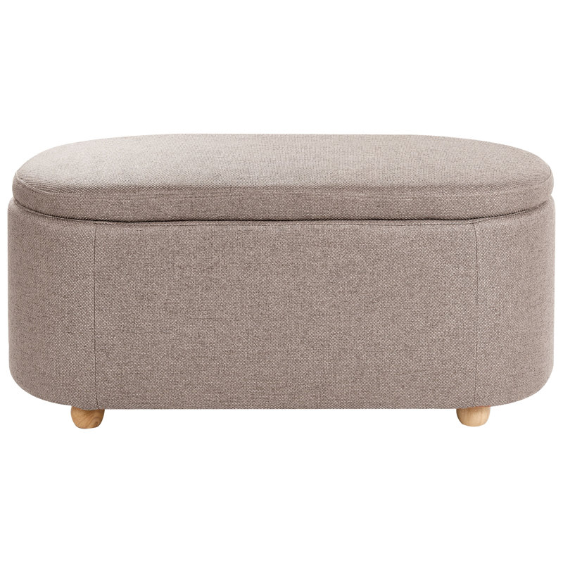 Fabric Upholstered Storage Bench, Beige