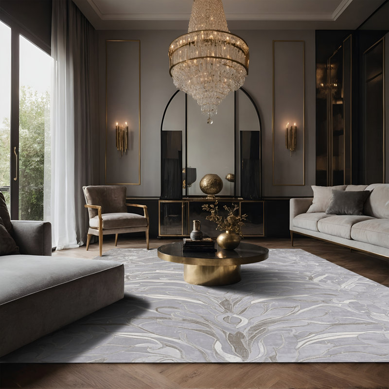 Tapis blanc soyeux et moelleux, Rectangle 8 pi x 12 pi